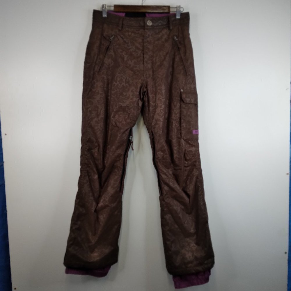 BODY GLOVE Brown Floral Waterproof Snow Pants Size S